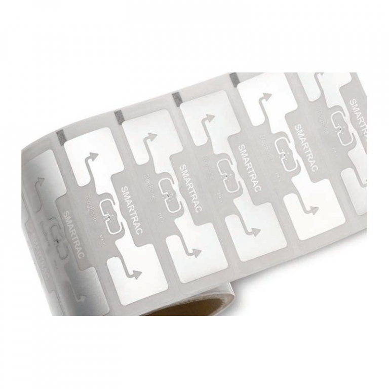 A roll of disposable RFID timing tags